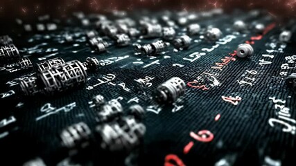 Poster - Abstract Animated Roulette Table with Metallic Cage-Like Dice and Glowing Numbers