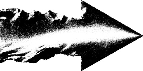 Aufkleber - High contrast black and white arrow with textured design for graphic art