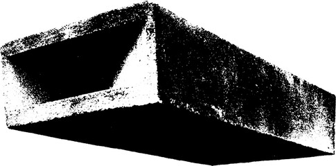 Poster - High contrast monolithic concrete block in black and white for industrial design