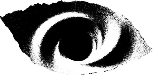 Poster - High contrast black and white swirl with peeling paint texture for artistic design