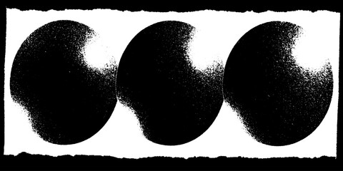 Poster - High contrast black and white polka dot pattern for modern design