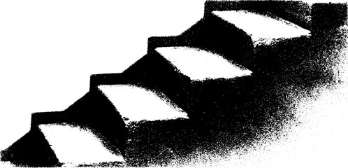 Poster - High contrast prefabricated staircase segment in black for architectural design concepts