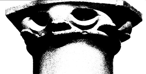 Poster - High contrast black and white abstract of a pedestal statue for artistic design