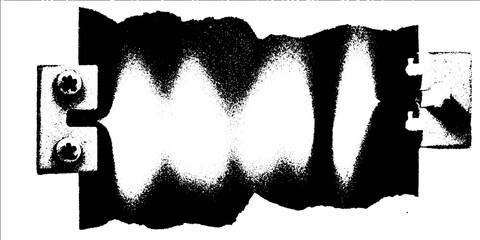 Poster - Abstract high contrast image of rusted hinge in black and white for artistic design