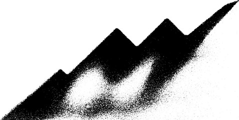 Aufkleber - High contrast black and white sales graph with upward curve for business growth analysis