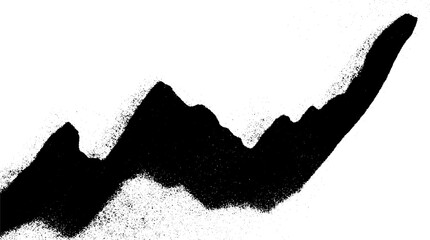 Aufkleber - High contrast sales growth graph with upward curve in black and white design