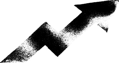 Aufkleber - Dynamic sales growth arrow with upward curve in black and white for business success design
