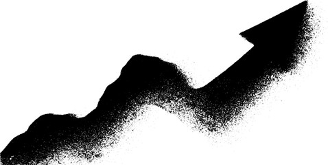 Aufkleber - High contrast black and white sales graph with upward curve for business growth concepts