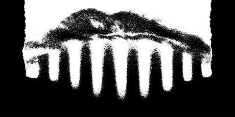 Poster - High contrast abstract scribble and underline in black and white for artistic design