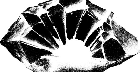 Aufkleber - High contrast abstract of shattered glass block for modern art design