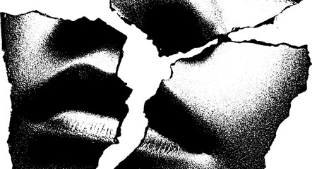 Aufkleber - Shattered glass abstract in high contrast black and white for modern art design