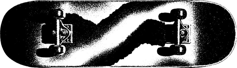Poster - High contrast black and white abstract design on skateboard deck