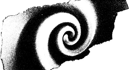 Poster - High contrast spiral doodle on torn notebook paper