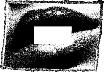 Poster - High contrast black and white abstract art with square frame