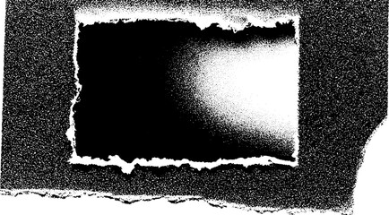 Poster - High contrast black and white abstract artwork in square frame design