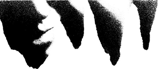 Poster - Bold high contrast black and white abstract art with clustered forms