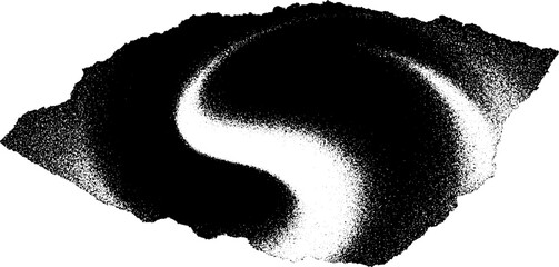 Poster - Stylized black and white high contrast vortex abstract design