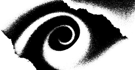 Poster - High contrast black and white abstract vortex design