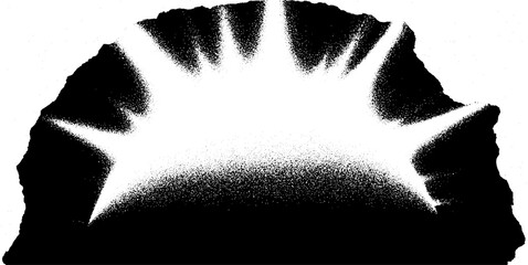 Aufkleber - High contrast black and white sunburst tarot card design