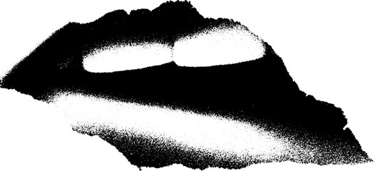Poster - Abstract high contrast black and white torn canvas art for creative design