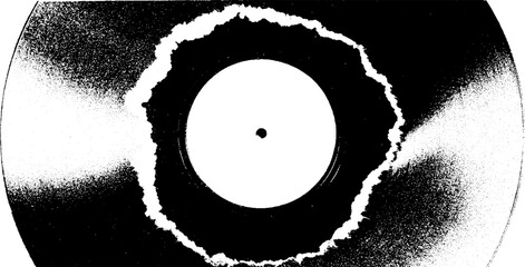 Poster - Abstract vinyl lp design in high contrast black and white