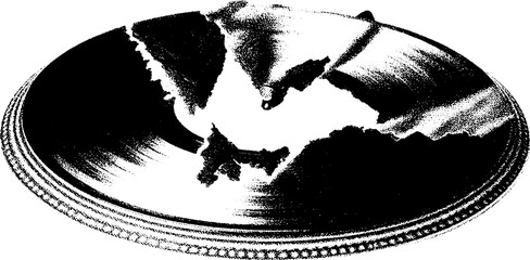 Poster - High contrast vinyl turntable with slipmat design in black and white