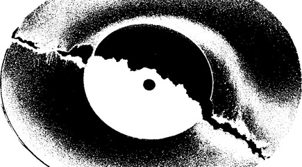 Poster - High contrast black and white vinyl turntable slipmat design