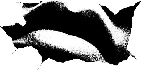Poster - High contrast black and white weathered denim pocket texture design