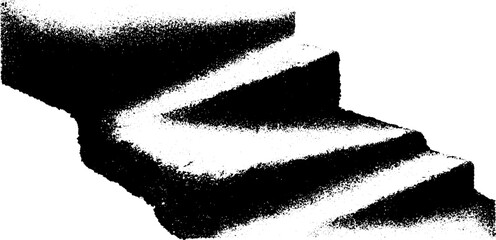Poster - Abstract zigzag walkway with high contrast design in black and white