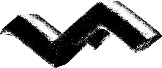 Poster - Abstract zigzag walkway in high contrast black and white design for modern art posters