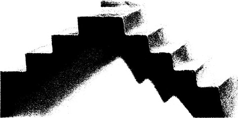 Poster - Abstract zigzag walkway in high contrast black and white for modern design projects