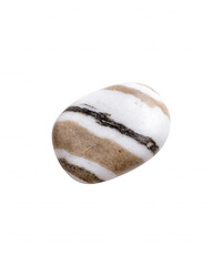 Poster - Striped Beach Stone Isolated on White Background