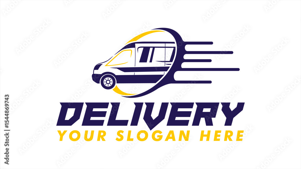 van cargo logo vector silhouette delivery service design for company ...