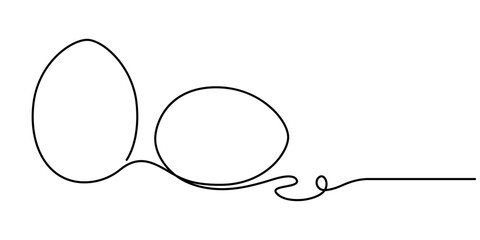 Leinwandbilder - continues one line drawing of eggs in abstract shape, vector illustration design, The Easter symbol, minimalist one line art eggs, Eggs Editable Continuous Line Icon.                                  