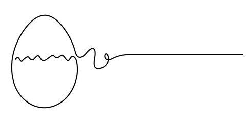 Leinwandbilder - continues one line drawing of eggs in abstract shape, vector illustration design, The Easter symbol, minimalist one line art eggs, Eggs Editable Continuous Line Icon.                                  