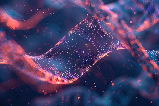 Vibrant Color Image of Dna Holography Abstract Interpretation of Dna Structure