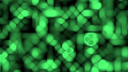 Poster - Abstract animated background featuring glowing green geometric shapes forming a fluid grid like motion perfect for digital themes futuristic visuals or creative media presentations