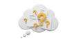 © Laiba - 3D Cloud of Questions: Uncertainty, Inquiry, Problem Solving, FAQ Concept