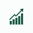 © ArtStock - A dark green graph with rising bars  line ending with arrow pointing upward
