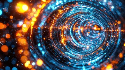 Poster - Dynamic light swirl effect digital space visual representation abstract design close-up view energy and motion
