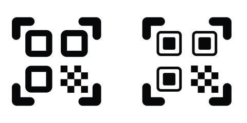 Poster - QR Code icon. Vector QR code icon. QR Code for web design collection logo vector.  QR Code symbol template for graphic design. Vector illustration.