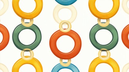 Poster - Colorful circular patterns in creative design digital art modern aesthetics vibrant background abstract style
