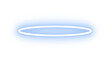 © STOCK CART - Celestial blue neon halo with a soft, ethereal glow, perfect for symbolizing purity, divinity, or angelic themes in a modern, illuminated style with a transparent background.