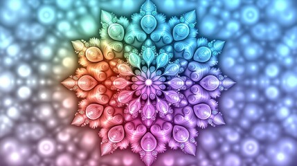 Poster - Captivating colorful mandala design digital art vibrant patterns abstract eye-catching symmetrical beauty
