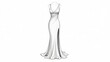 © MdSakibul - Elegant pencil sketch of a floor length v neck evening gown with a high slit