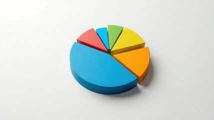 Poster - A colorful 3D pie chart with six distinct segments displayed on a plain white background.