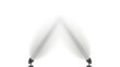 © STOCK CART - Dual Floor Spotlights Crossing Beams: Two stage lights positioned on the ground, casting converging, intense beams upwards, creating a dramatic X-effect on a transparent background.
