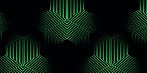Poster - modern green and black hexagon gradient background. green modern design. eps 10