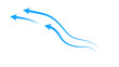 © STOCK CART - Transparent background: Blue Wavy Arrows Flowing Left - Directional, Movement, Information Flow