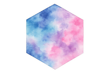 Poster - Hexagonal watercolor texture in pink and blue with transparent background, perfect for creative projects